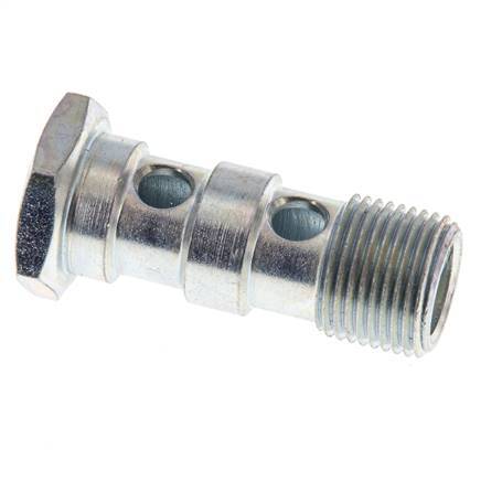 Banjobout 2-weg Verzinkt Stalen G3/8'' Buitendraad 43mm