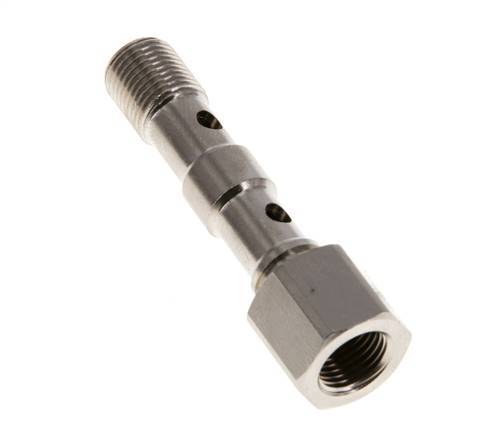 Banjobout 2-weg Vernikkeld Messing G1/8'' Buiten- en Binnendraad 40.5mm [2 Stuks]