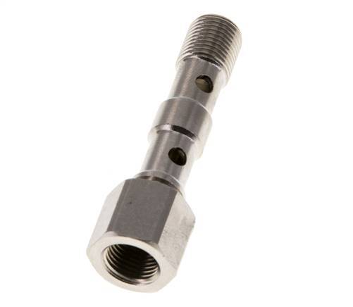 Banjobout 2-weg Vernikkeld Messing G1/8'' Buiten- en Binnendraad 40.5mm [2 Stuks]