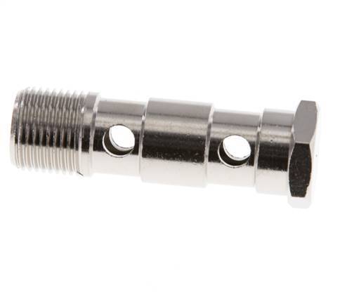 Banjobout 2-weg Vernikkeld Messing G3/8'' Buitendraad 53.5mm