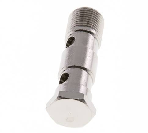 Banjobout 2-weg Vernikkeld Messing G3/8'' Buitendraad 53.5mm