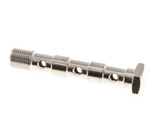 Banjobout 3-weg Vernikkeld Messing G1/8'' Buitendraad 57mm [2 Stuks]
