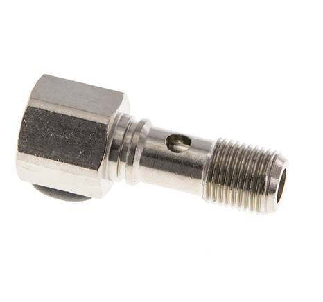 Banjobout 1-weg Vernikkeld Messing G1/8'' Buiten- en Binnendraad 24mm [2 Stuks]