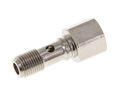 Banjobout 1-weg Vernikkeld Messing G1/8'' Buiten- en Binnendraad 24mm [2 Stuks]