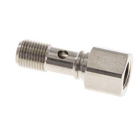 Banjobout 1-weg Vernikkeld Messing G1/8'' Buiten- en Binnendraad 24mm [2 Stuks]