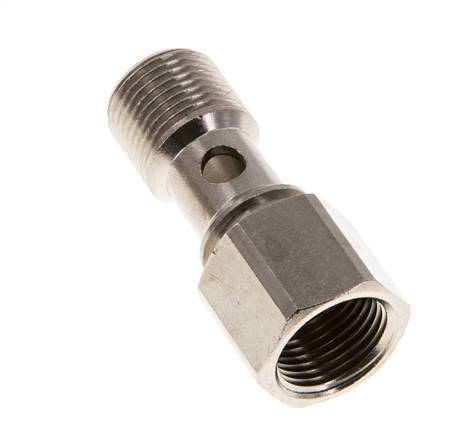 Banjobout 1-weg Vernikkeld Messing G3/8'' Buiten- en Binnendraad 32mm