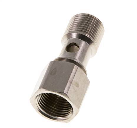 Banjobout 1-weg Vernikkeld Messing G3/8'' Buiten- en Binnendraad 32mm
