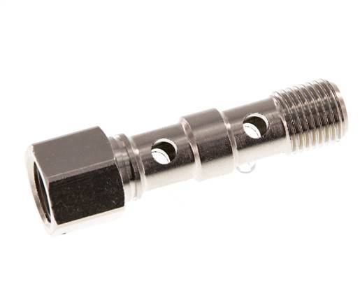 Banjobout 2-weg Vernikkeld Messing G1/4'' Buiten- en Binnendraad 46.7mm [2 Stuks]