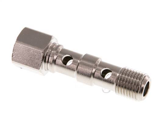 Banjobout 2-weg Vernikkeld Messing G1/4'' Buiten- en Binnendraad 46.7mm [2 Stuks]