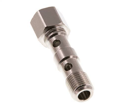 Banjobout 2-weg Vernikkeld Messing G1/4'' Buiten- en Binnendraad 46.7mm [2 Stuks]