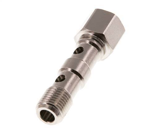 Banjobout 2-weg Vernikkeld Messing G1/4'' Buiten- en Binnendraad 46.7mm [2 Stuks]
