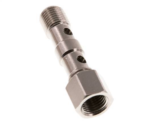Banjobout 2-weg Vernikkeld Messing G1/4'' Buiten- en Binnendraad 46.7mm [2 Stuks]