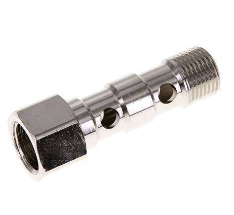 Banjobout 2-weg Vernikkeld Messing G1/2'' Buiten- en Binnendraad 62.5mm