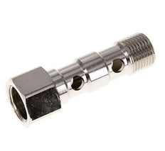 Banjobout 2-weg Vernikkeld Messing G1/2'' Buiten- en Binnendraad 62.5mm