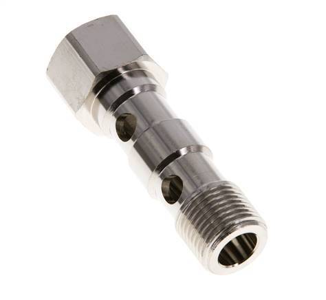 Banjobout 2-weg Vernikkeld Messing G1/2'' Buiten- en Binnendraad 62.5mm