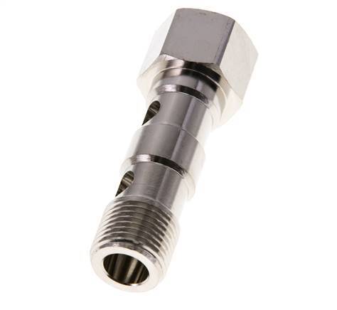 Banjobout 2-weg Vernikkeld Messing G1/2'' Buiten- en Binnendraad 62.5mm