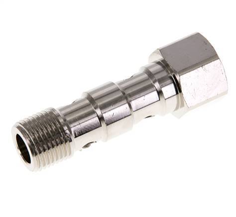 Banjobout 2-weg Vernikkeld Messing G1/2'' Buiten- en Binnendraad 62.5mm