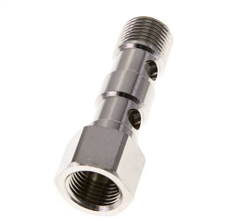 Banjobout 2-weg Vernikkeld Messing G1/2'' Buiten- en Binnendraad 62.5mm