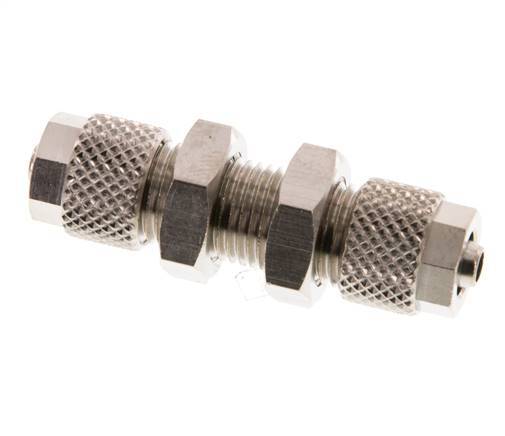 6x4 Vernikkeld Messing Rechte Opsteekkoppeling Schotdoorvoer [2 Stuks]