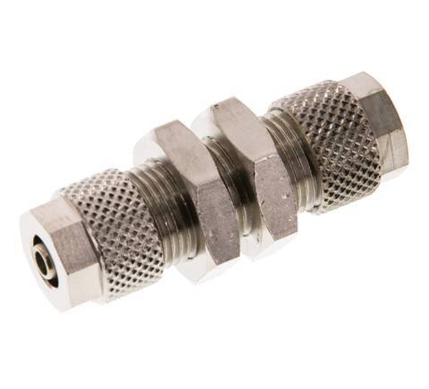 8x6 & 6x4 Vernikkeld Messing Rechte Opsteekkoppeling Schotdoorvoer [2 Stuks]