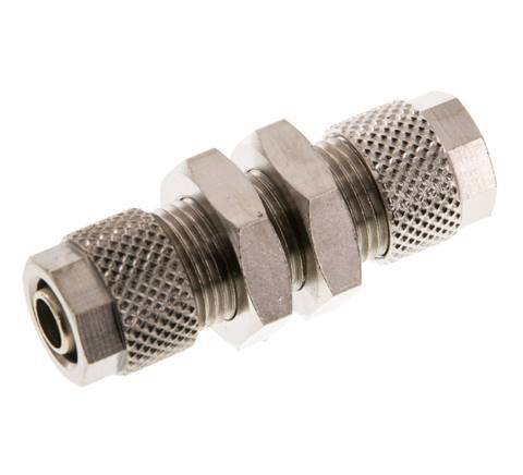 8x6 & 6x4 Vernikkeld Messing Rechte Opsteekkoppeling Schotdoorvoer [2 Stuks]