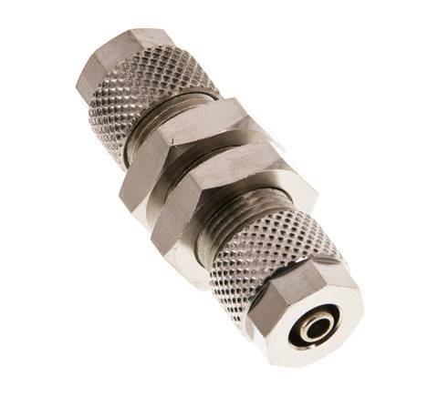 8x6 & 6x4 Vernikkeld Messing Rechte Opsteekkoppeling Schotdoorvoer [2 Stuks]