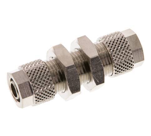 8x6 Vernikkeld Messing Rechte Opsteekkoppeling Schotdoorvoer [2 Stuks]