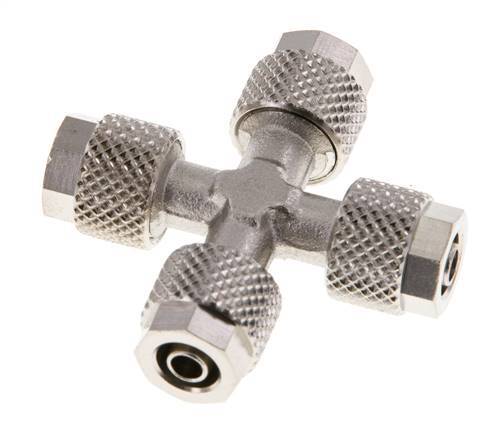 6x4 Vernikkeld Messing Kruis-Opsteekkoppeling