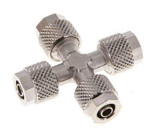 6x4 Vernikkeld Messing Kruis-Opsteekkoppeling