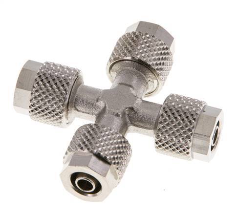 6x4 Vernikkeld Messing Kruis-Opsteekkoppeling