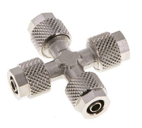 6x4 Vernikkeld Messing Kruis-Opsteekkoppeling