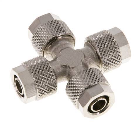 8x6 Vernikkeld Messing Kruis-Opsteekkoppeling