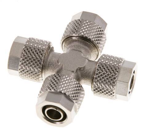 8x6 Vernikkeld Messing Kruis-Opsteekkoppeling