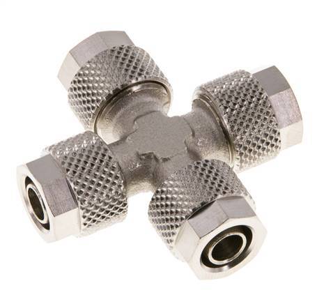 8x6 Vernikkeld Messing Kruis-Opsteekkoppeling