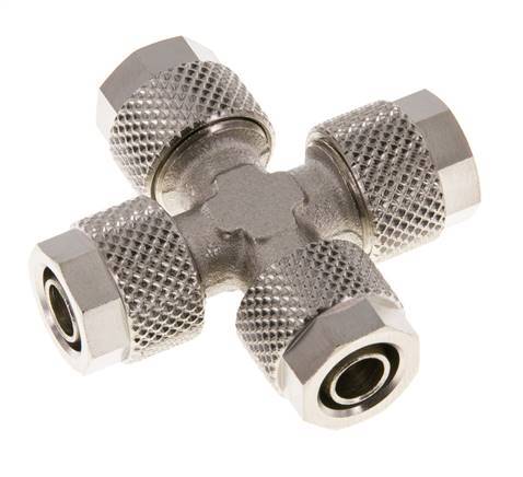 8x6 Vernikkeld Messing Kruis-Opsteekkoppeling