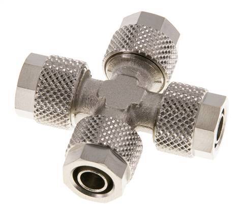 8x6 Vernikkeld Messing Kruis-Opsteekkoppeling