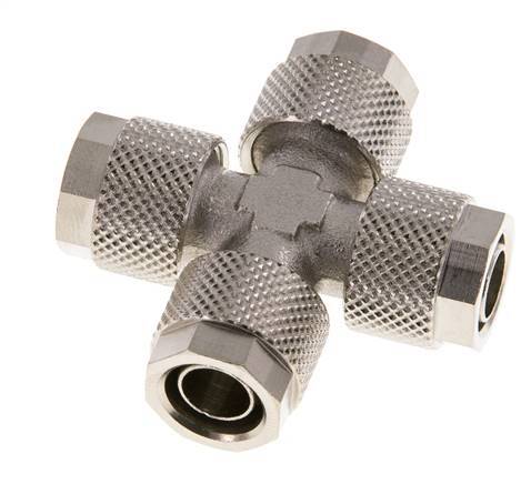 10x8 Vernikkeld Messing Kruis-Opsteekkoppeling