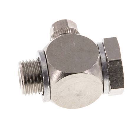 4.3x3 & G1/8'' Nickel plated Brass Banjo Push-on Fitting with Male Threads with O-ring Rotatable [10 Pieces]