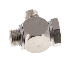 4.3x3 & G1/8'' Nickel plated Brass Banjo Push-on Fitting with Male Threads with O-ring Rotatable [10 Pieces]