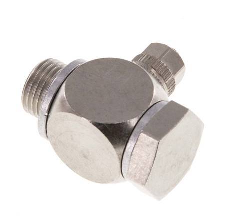 4.3x3 & G1/8'' Nickel plated Brass Banjo Push-on Fitting with Male Threads with O-ring Rotatable [10 Pieces]