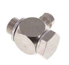 4.3x3 & G1/8'' Nickel plated Brass Banjo Push-on Fitting with Male Threads with O-ring Rotatable [10 Pieces]