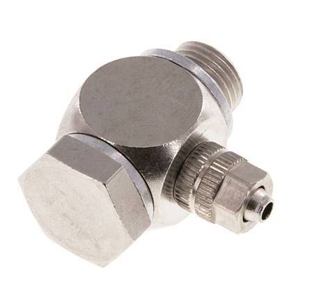 4.3x3 & G1/8'' Nickel plated Brass Banjo Push-on Fitting with Male Threads with O-ring Rotatable [10 Pieces]