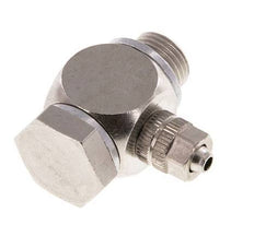 4.3x3 & G1/8'' Nickel plated Brass Banjo Push-on Fitting with Male Threads with O-ring Rotatable [10 Pieces]