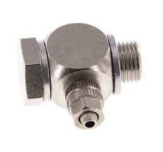 4.3x3 & G1/8'' Nickel plated Brass Banjo Push-on Fitting with Male Threads with O-ring Rotatable [10 Pieces]