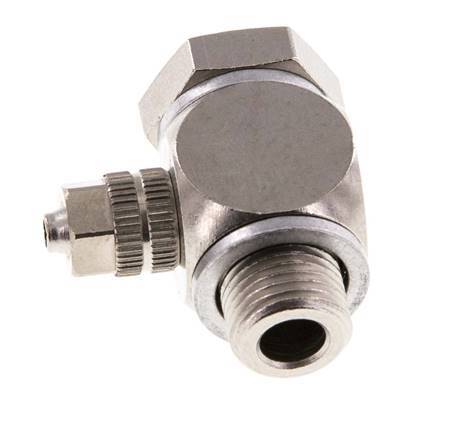 4.3x3 & G1/8'' Nickel plated Brass Banjo Push-on Fitting with Male Threads with O-ring Rotatable [10 Pieces]