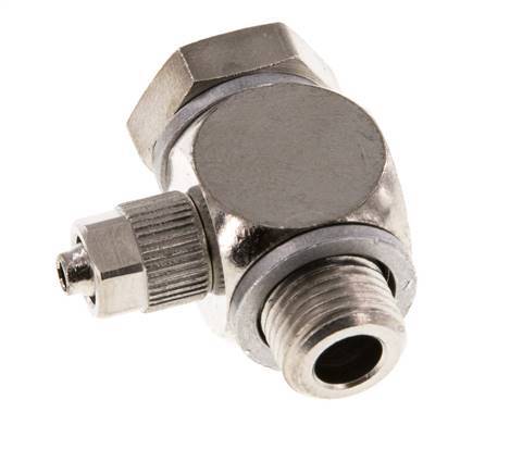5x3 & G1/8'' Nickel plated Brass Banjo Push-on Fitting with Male Threads with O-ring Rotatable [10 Pieces]