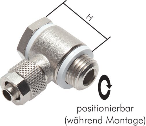 5x3 & M5 Nickel plated Brass Banjo Push-on Fitting with Male Threads with O-ring Rotatable [10 Pieces]