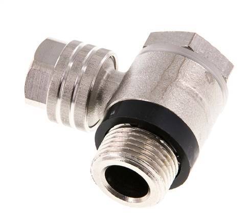 11.6x9 & G3/8'' Nickel plated Brass Banjo Push-on Fitting with Male Threads with O-ring Rotatable [10 Pieces]