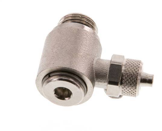 6x4 & G1/4'' Vernikkeld Messing L-Opsteekkoppeling Buitendraad Binnenzeskant