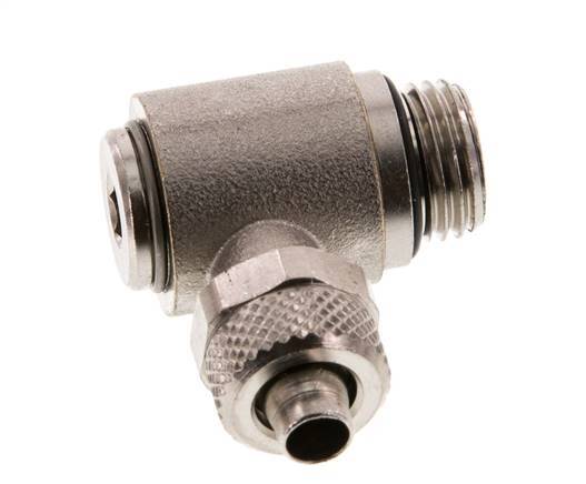 8x6 & G1/4'' Vernikkeld Messing L-Opsteekkoppeling Buitendraad Binnenzeskant